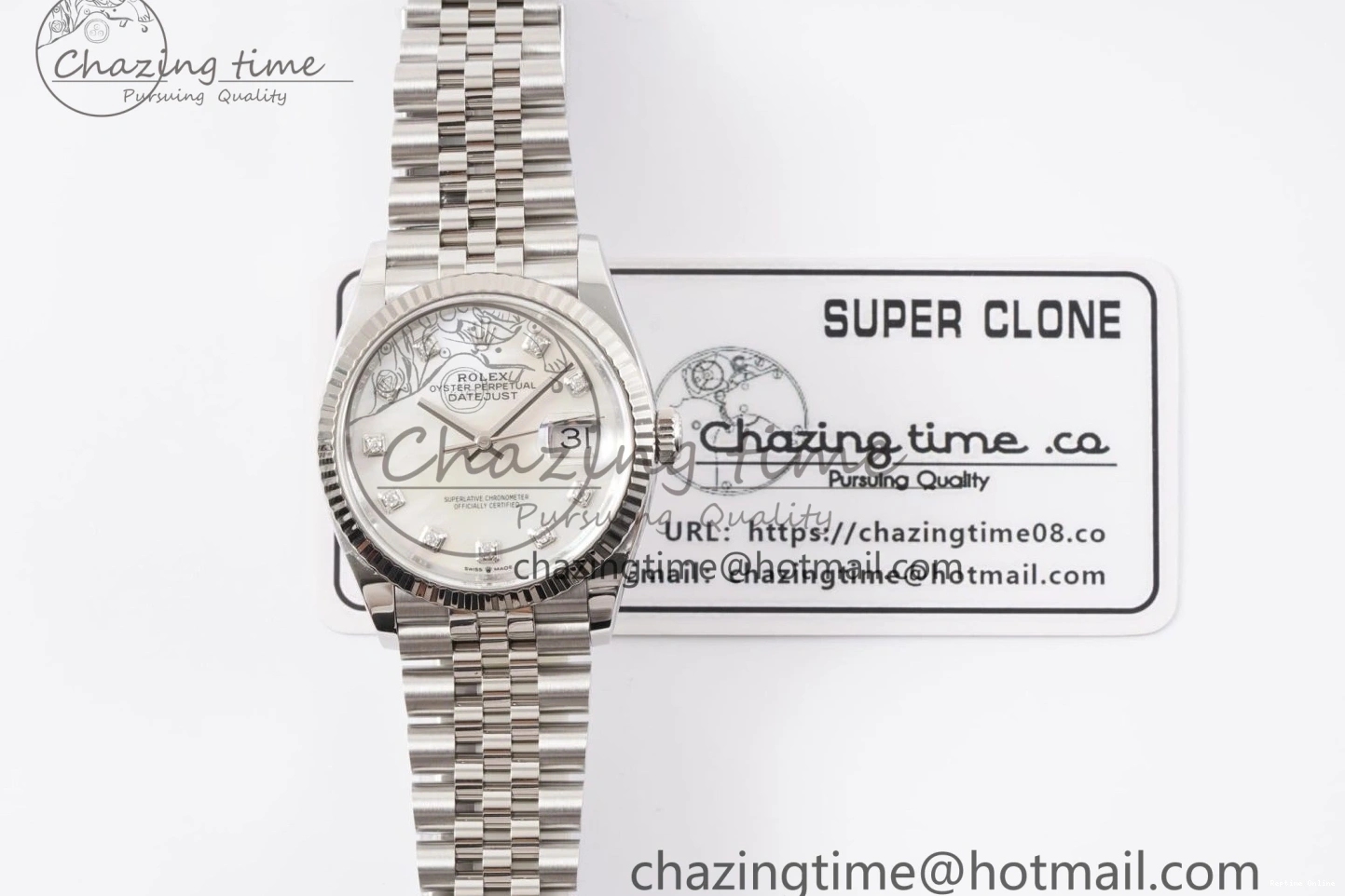0419 DateJust 36 126234 Clean 1:1 Best Edition 904L Steel White MOP Diamonds Dial on Jubilee Bracelet VR Youthful 1992